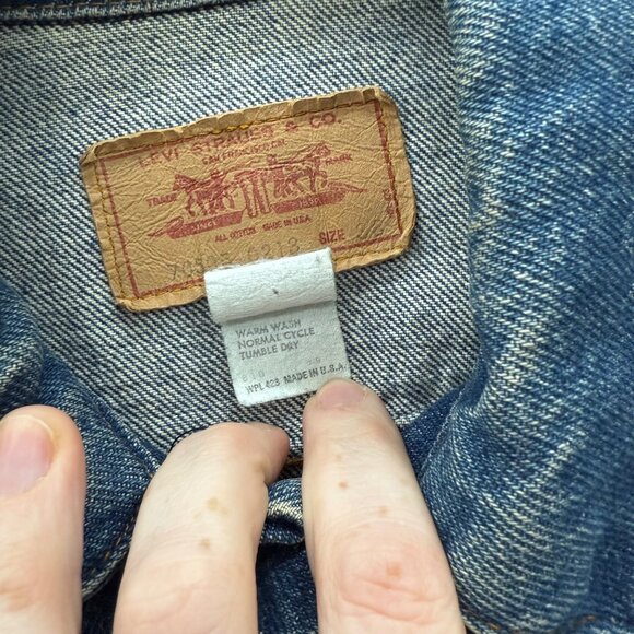 VTG Levis Type III 3 Blue Denim Trucker Jean Jacket 70595 0213 Mens 38 USA Made - Picture 4 of 9